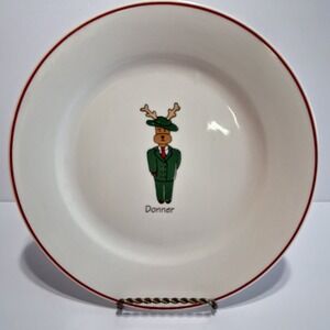 Rainbow Mountain LTD‎ Santa's Reindeer DONNER Christmas Dessert/Salad Plate NB